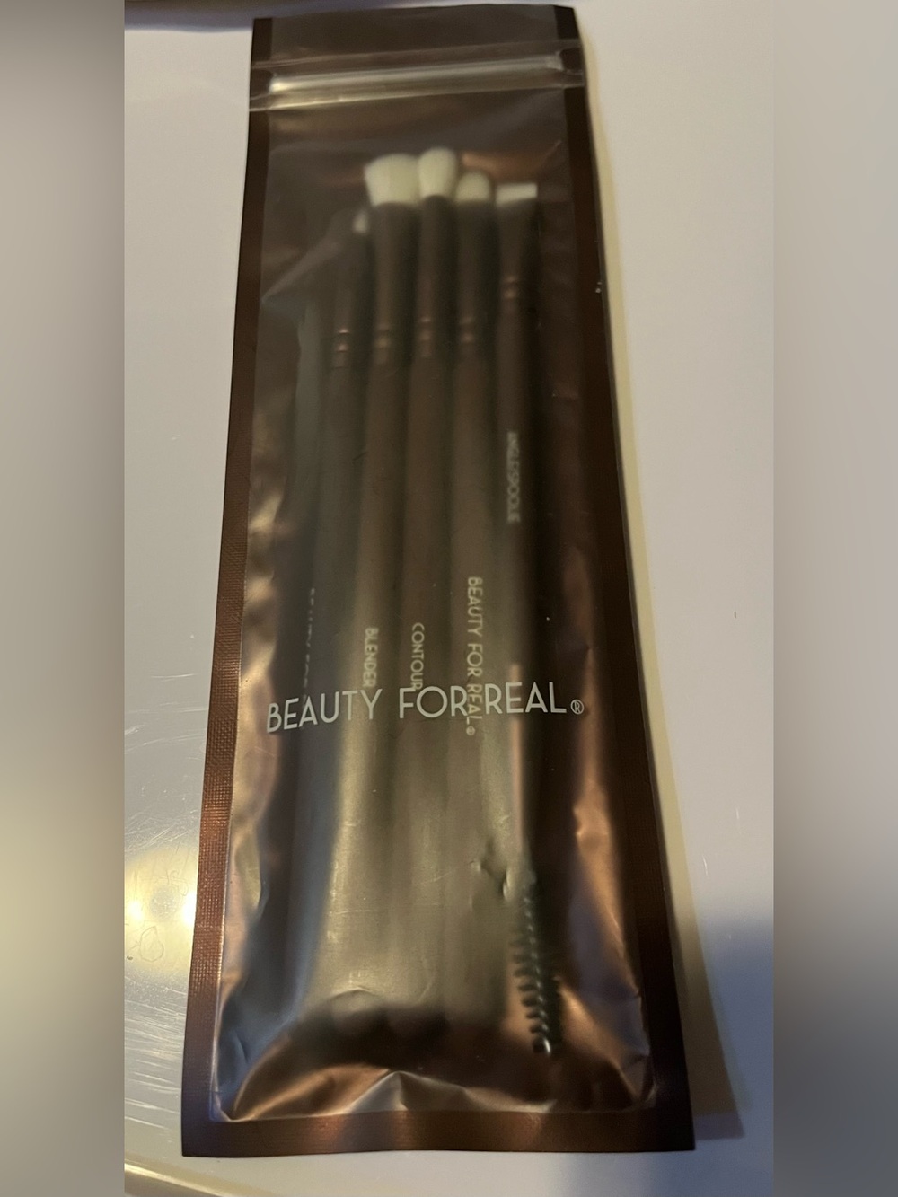 Beauty For Real Eye 5 Brush Set - Brown Handles, White Bristles